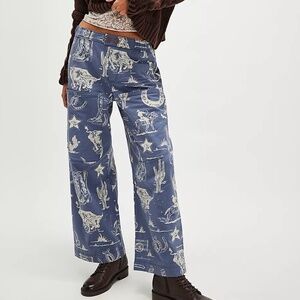 Free People Women's Seaside Pull-On Pants - Indigo Combo/ Rodeo